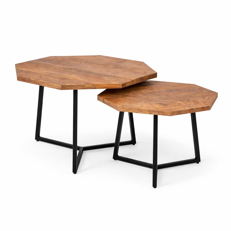 Hexagon salontafel set bestaande uit 2 salontafels. 
