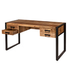 Barney industrieel bureau van manhgout met opbergladen en stelvoeten.