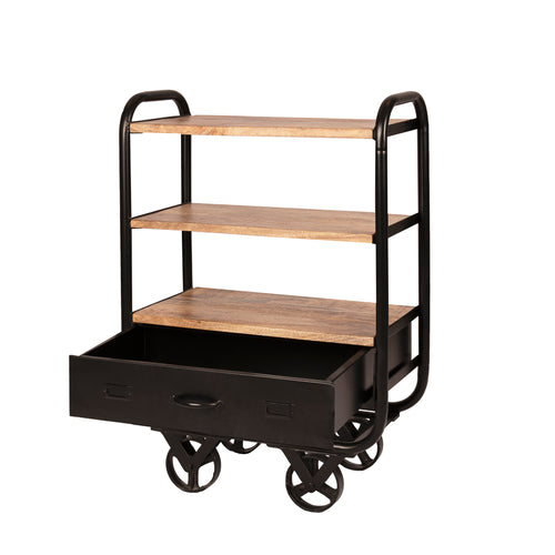 Vintage bakkerskar Belmondo in de kleur zwart met mango accenten voor thuis of horeca