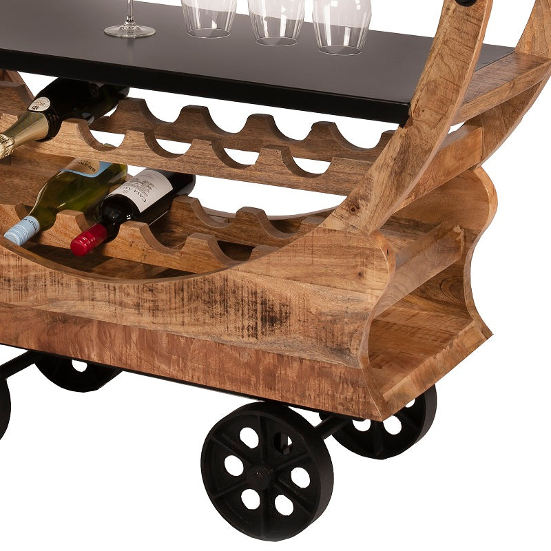 Op zoek naar een eenvoudig verrijdbare wijntrolley, dan is de vintage wijnkar Louis de ideale oplossing.