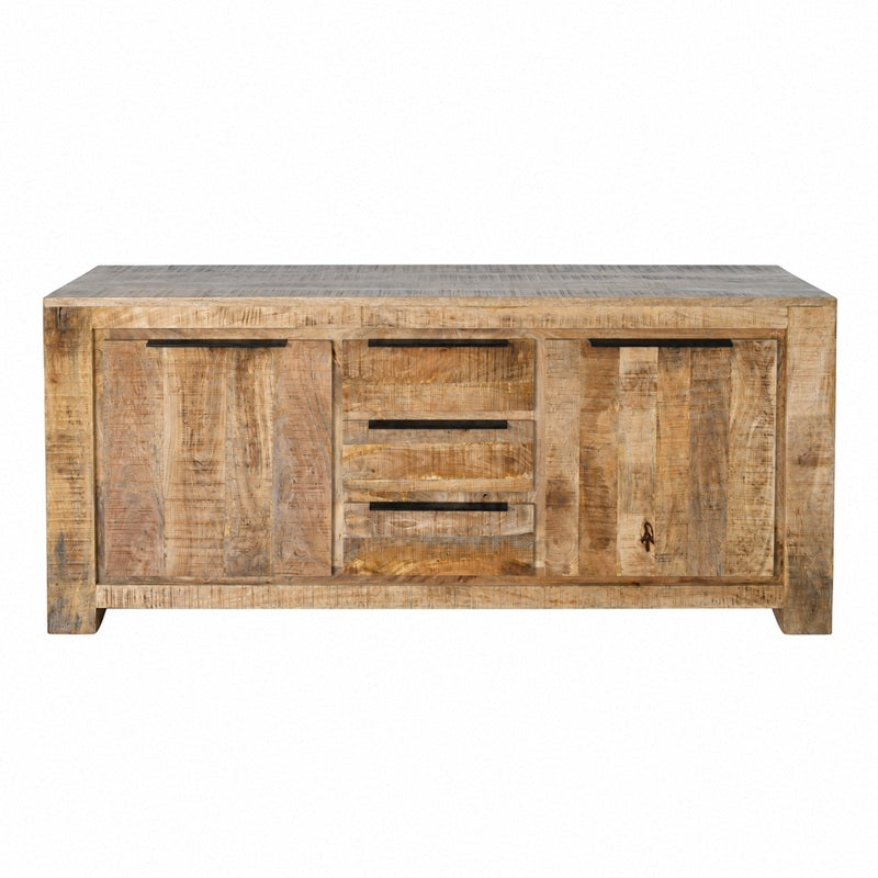 Dressoir met lade en opbergvakken olledig gemaakt van massief mangohout.