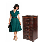 Ladekast van leer in vintage stijl.