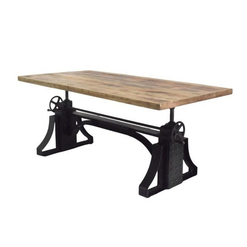 Het King Lord bureau is een industrieel bureau in het zwart gelakt en uitgevoerd met een onbewerkt mango houten blad.