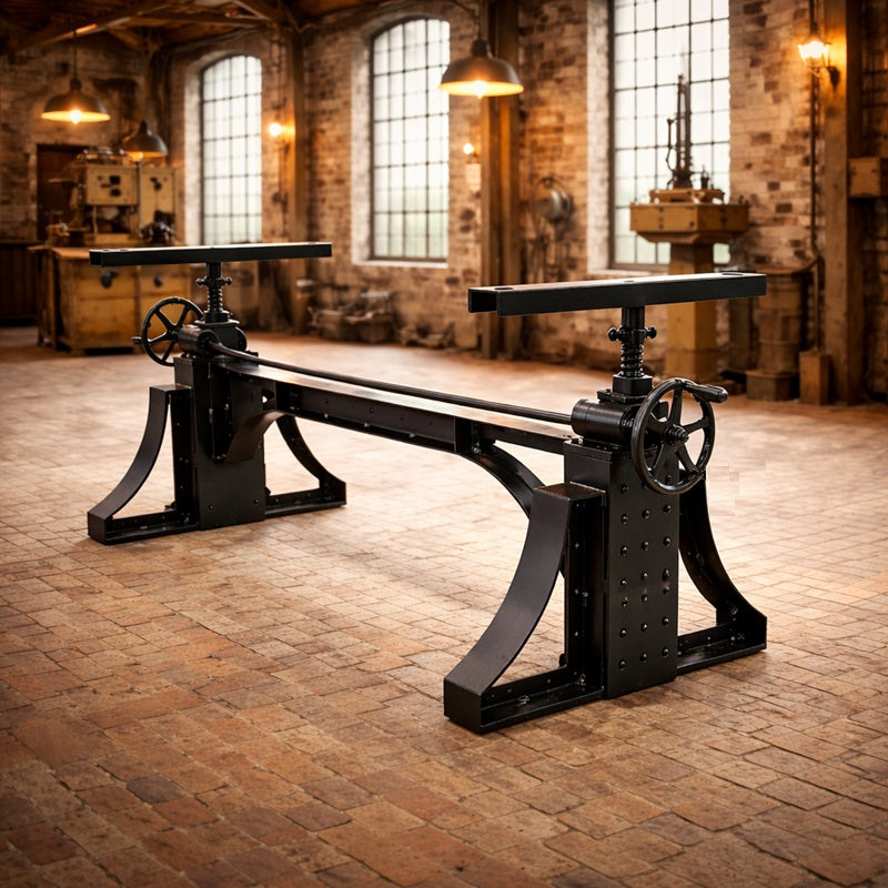 Industrieel onderstel King Lord met vintage uitstraling in de klassieke kleur zwart uit vervlogen tijden.