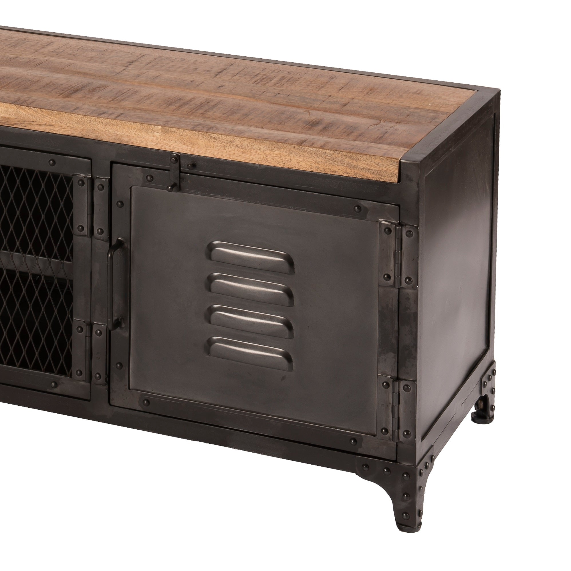 Detail afbeelding van een dichte deur van de Lancelot tv kast. 