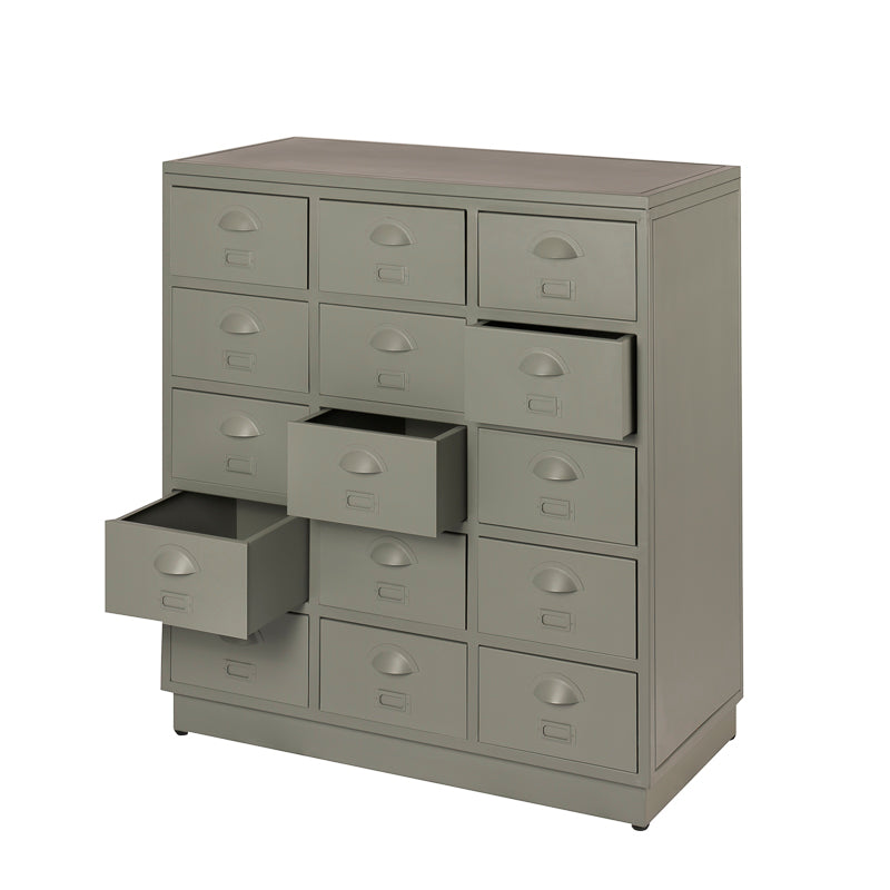 De 15 ladekast One Five in de kleur grijs is ook nog leverbaar in 3 andere kleuren.
