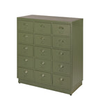 De nieuwe refurbished look ladekast One Five heeft 15 laden en 4 stedoppen voor het waterpas afstellen van de kast.