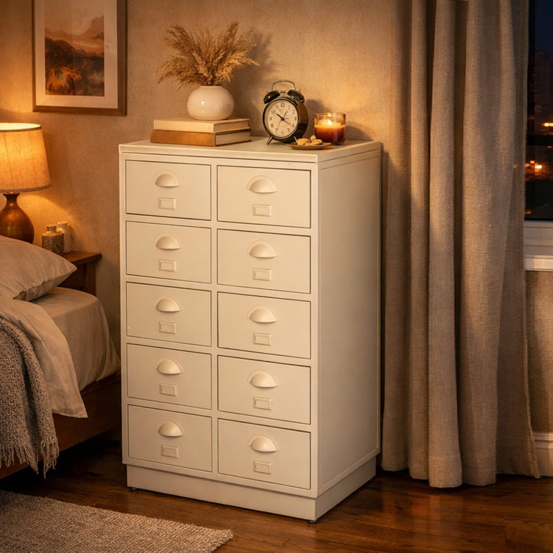 Vintage ladekast One Zero met 10 laden en steldoppen, 