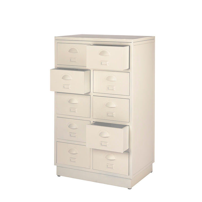 Vintage opbergkast met 10 laden.