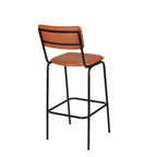 Vintage barkruk van leer in de kleur cognac.