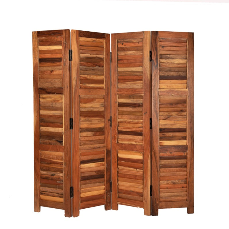 Achterkan van de Separate Four roomdivider van mangohout.