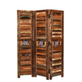 Voorkant van de separate Three kamerscherm gemaakt van gerecycled mangohout.
