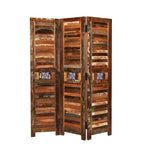 Voorkant van de separate Three kamerscherm gemaakt van gerecycled mangohout.