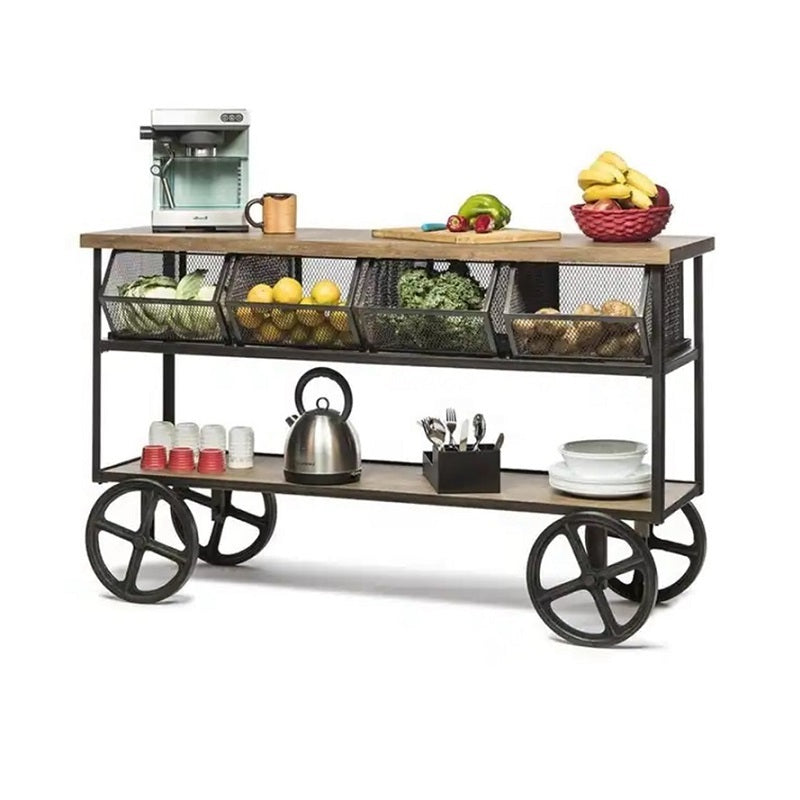 De Swedish Chef is een vintage voedselkar met een industrieel karakter door het gebruik van zwart gelakt staal en mangohout.