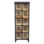 Ladekast zwart met houten lade van mangohout.